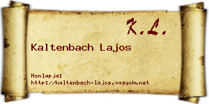 Kaltenbach Lajos névjegykártya